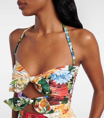 Crop top de algodón floral | Dolce&Gabbana