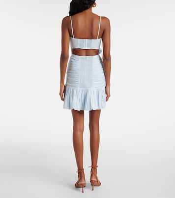 فستان قصير من القطن بتفاصيل فيونكة Rhiannon | Zimmermann