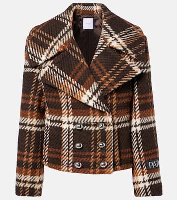 Checked double-breasted wool-blend jacket | Patou