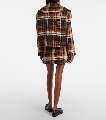 Checked double-breasted wool-blend jacket | Patou