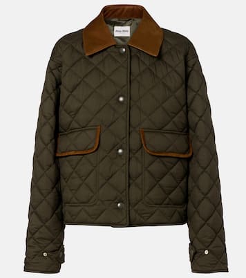 Steppjacke mit Leder | Miu Miu