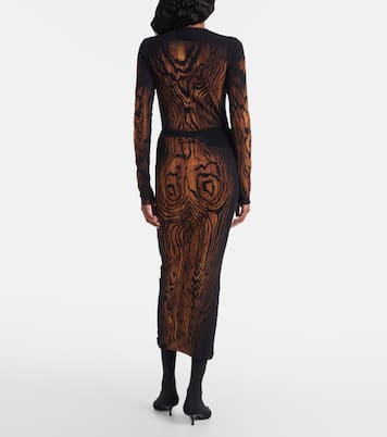 Wood trompe l'œil tulle midi skirt | Jean Paul Gaultier