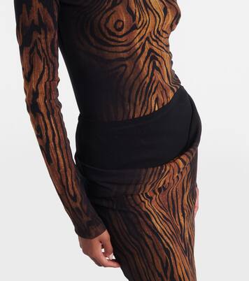 Wood trompe l'œil tulle midi skirt | Jean Paul Gaultier