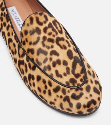 Guanto leopard-print calf hair loafers | Aquazzura