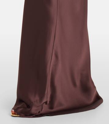 Draped asymmetrical silk satin gown | The Sei