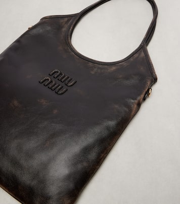 Ivy distressed leather shoulder bag | Miu Miu