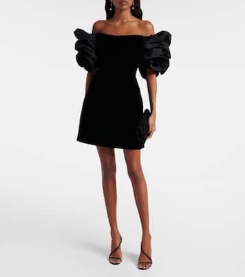 Off-shoulder velvet minidress | Carolina Herrera