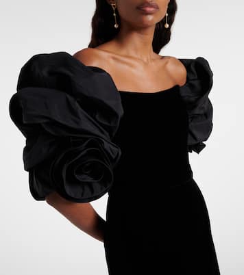 Off-shoulder velvet minidress | Carolina Herrera