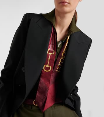 Horsebit silk twill scarf | Gucci