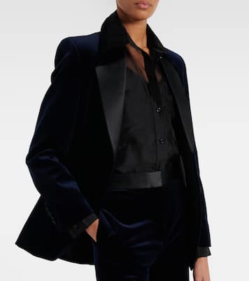 Cotton-blend velvet blazer | Victoria Beckham