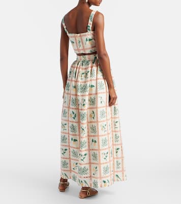 Tangelo floral cotton maxi skirt | Agua by Agua Bendita