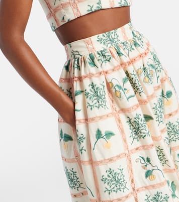 Tangelo floral cotton maxi skirt | Agua by Agua Bendita