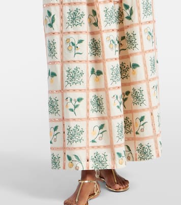 Tangelo floral cotton maxi skirt | Agua by Agua Bendita