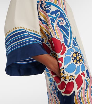 Bedruckter Kaftan aus Seidensatin | La DoubleJ