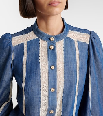 Awaken lace-trimmed denim shirt | Zimmermann
