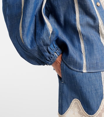 Awaken lace-trimmed denim shirt | Zimmermann