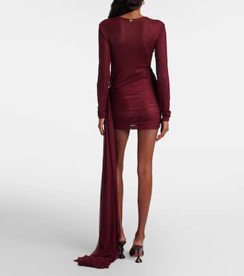 Aiden draped sheer jersey minidress | Bananhot