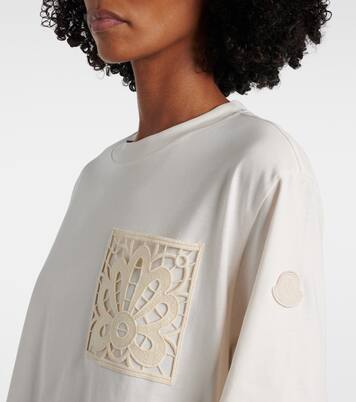 Embroidered oversized cotton jersey T-shirt | Moncler