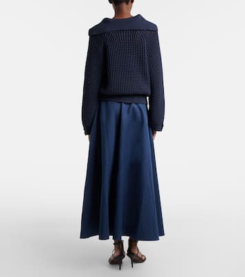 Gonna midi in misto cotone | Brunello Cucinelli