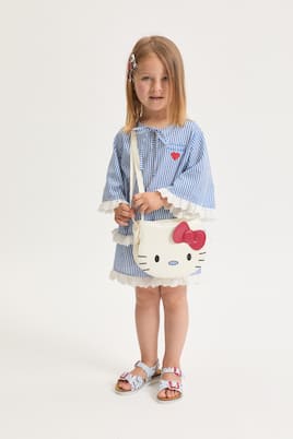 Striped cotton muslin top and shorts set | Monnalisa