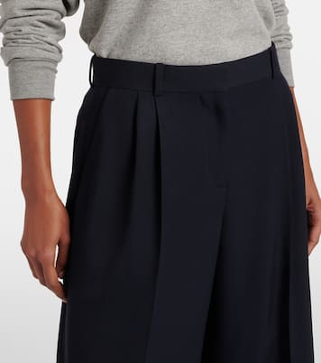Pantaloni a gamba larga Lior in gabardine di lana | The Row