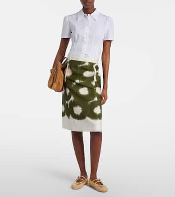 Espadrilles aus Metallic-Leder und Raffiabast | Prada