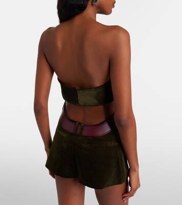 Cotton corduroy crop top | Jean Paul Gaultier