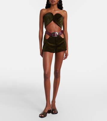 Cotton corduroy crop top | Jean Paul Gaultier