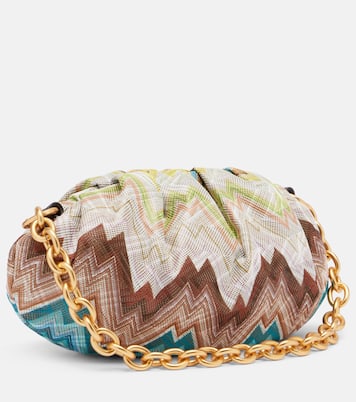 Zigzag Small leather-trimmed shoulder bag | Missoni