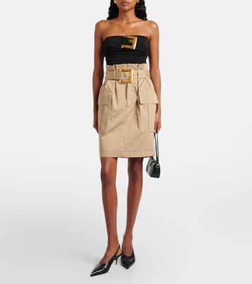 Belted cotton gabardine miniskirt | Balmain