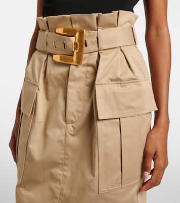 Belted cotton gabardine miniskirt | Balmain