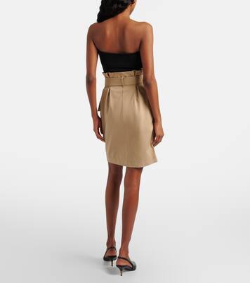 Belted cotton gabardine miniskirt | Balmain