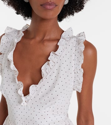 Polka-dot peplum silk midi dress | Alessandra Rich