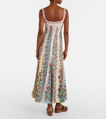 Fruit Beauty Scarf floral linen-blend maxi dress | Farm Rio