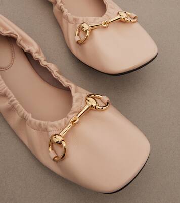 Prima Horsebit leather ballet flats | Gucci
