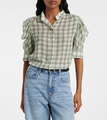 Gillian checked silk blouse | Frame