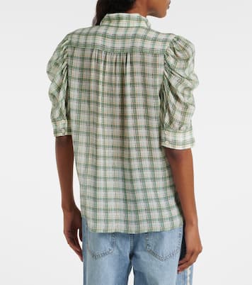 Gillian checked silk blouse | Frame