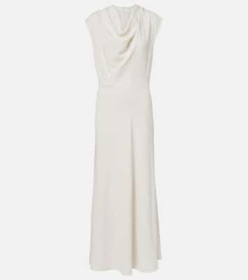 Draped wool-blend maxi dress | Brunello Cucinelli