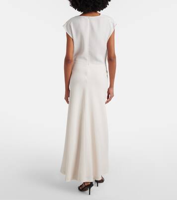 Draped wool-blend maxi dress | Brunello Cucinelli