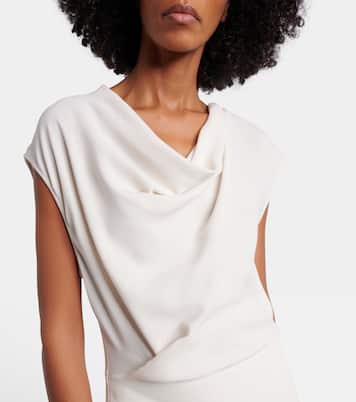 Draped wool-blend maxi dress | Brunello Cucinelli