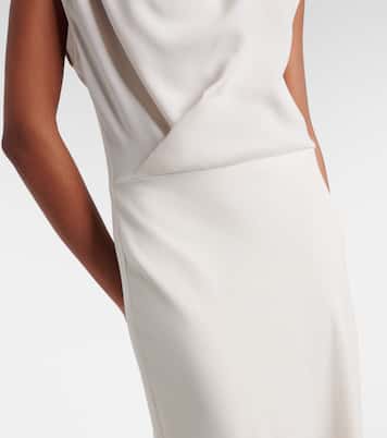 Draped wool-blend maxi dress | Brunello Cucinelli