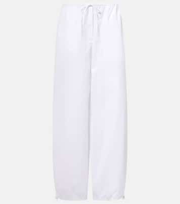 Cotton poplin wide-leg pants | Toteme