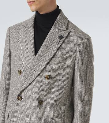 Manteau en laine vierge à chevrons | Lardini