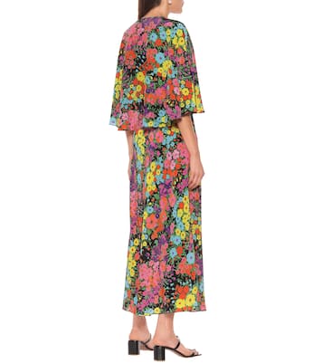 Robe longue imprimée en soie | Les Rêveries