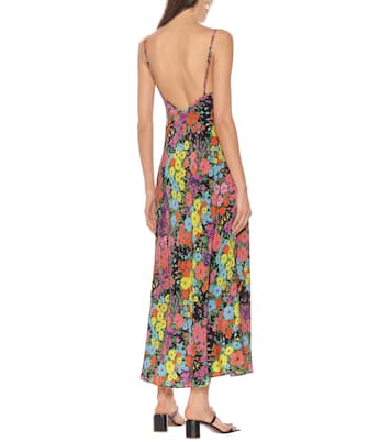 Robe longue imprimée en soie | Les Rêveries