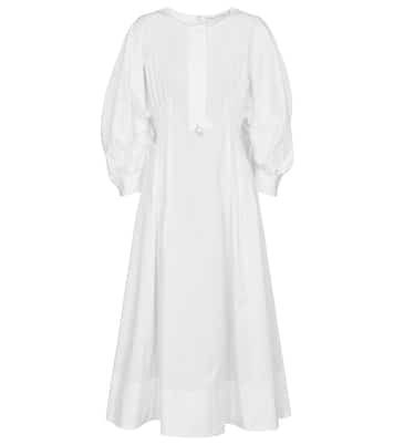 Robe midi en coton à ornements | Oscar de la Renta