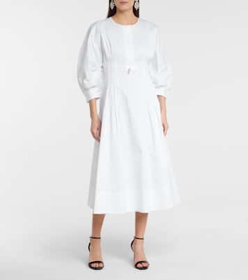 Robe midi en coton à ornements | Oscar de la Renta