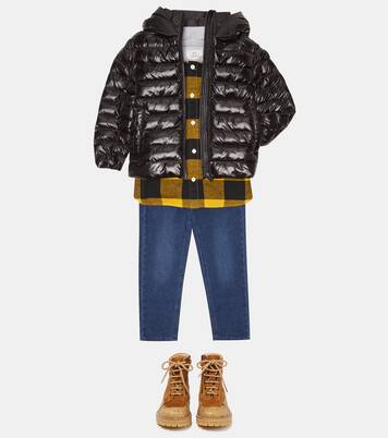 Hooded checked cotton shirt | Woolrich Kids