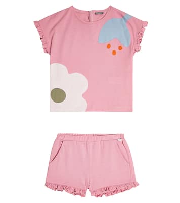 Floral cotton shirt and shorts set | Il Gufo