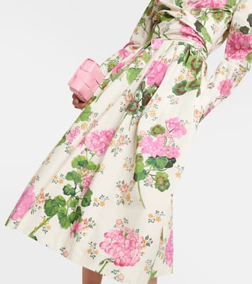 Robe chemise en coton mélangé à fleurs | Oscar de la Renta